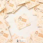 Tag treo giấy cứng hình thoi 4x4cm cho hộp quà tặng khách mời thôi nôi